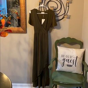 Gorgeous wrap dress with butterfly sleeves